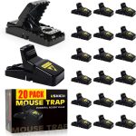 20 Pack Mouse Traps Indoor for Home,Mice Traps for House,Reusable Mouse Trap that Work,Small Mice Catchers for Home Indoor, Quick Set Mousetraps Effective