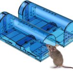 Humane Mouse Trap Reusable! [2-Pack] - Catch and Release No-Kill Rodent Traps for Indoors & Outdoors - Safe for Children & Pets - Reusable Mouse Catcher for Kitchen, Pantry & Garage Blinc (Blue)
