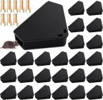 Qualirey 24 Pcs Triangle Mice Rat Bait Stations, 5x3 in, Black