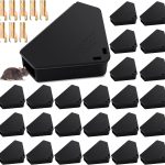 Qualirey 24 Pcs Triangle Mice Rat Bait Stations, 5x3 in, Black