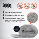 Steel Wool Mice Control 3-pc, Mouse Hole Filler, Scissors & Gloves, MaPorch - Image 2