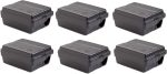 Tomcat Outpost rat bait station, set of 6, lockable tamper-resistant, vertical or horizontal mount, black, 8.5" x 7" x 5"