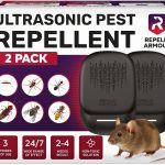 Ultrasonic Pest Repeller for Indoor Use - 2 Pack - Covers Up to 1,500 sq ft per Device - 3 Modes Mouse Repellent - Rodent Repellent – Helps Repel Rats, Spiders, Mosquitoes, Ants & Household Insects