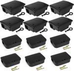 12 Pack Key–Required Rat Bait Stations & Mouse Bait Stations – 6 Large & 6 Compact, Lockable Weather–Resistant Plastic for Indoor & Outdoor – Pets Safe