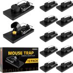 12 Pack Mouse Traps Indoor for Home,Mice Traps for House,Reusable Mouse Trap that Work,Small Mice Catchers for Home Indoor, Quick-Set Mousetraps for House Effective