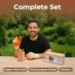 Copper Mesh Rodent Control Roll, 5 in x 36 ft, with Scissors and Gloves - Image 6