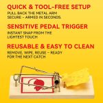 LULUCATCH Mouse Traps,12 Pack Classic Plastic Pedal Snap Traps for Indoor Outdoor Use, Fast & Effective High Catch Rate Wooden Mouse Traps, Reusable Mice Rodent Traps for Home, Garage & Kitchen - Image 3