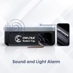 OWLTRA 2 Pack OW-7 in-/Outdoor Electric Rodent Trap, Instant Eliminate Rodent Zapper with Waterproof Cover, Sound & Light Alarm, and Batteries or USB Power Source, Waterproof Grade IPX4, Black - Image 4