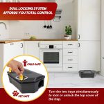 Rat Bait Station Outdoor with Key, Tamper-Resistant Rodent Bait Station, Weather-Resistant Outdoor Bait Box for Indoor Use, 2 Pack (Bait Not Included) - Image 3