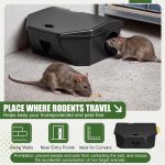 4 Pcs Rat Bait Stations Large Rodent with Key Reusable Mouse Stations Mice Blocks Heavy Duty Boxes for Outdoor Rodents Mice Blocks Station, Bait Not Included, Black (8.5 x 7.5 x 3.7 Inches) - Image 5