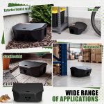 4 Pcs Rat Bait Stations Large Rodent with Key Reusable Mouse Stations Mice Blocks Heavy Duty Boxes for Outdoor Rodents Mice Blocks Station, Bait Not Included, Black (8.5 x 7.5 x 3.7 Inches) - Image 6