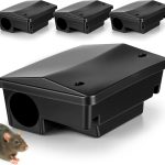 4 Pcs Rat Bait Stations Large Rodent with Key Reusable Mouse Stations Mice Blocks Heavy Duty Boxes for Outdoor Rodents Mice Blocks Station, Bait Not Included, Black (9 x 7.7 x 4.3 Inches)