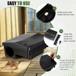4 Pcs Rat Bait Stations Large Rodent with Key Reusable Mouse Stations Mice Blocks Heavy Duty Boxes for Outdoor Rodents Mice Blocks Station, Bait Not Included, Black (9 x 7.7 x 4.3 Inches) - Image 3