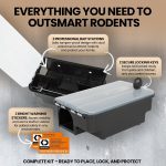 Professional Rat & Mouse Bait Station - 2 Lockable Weather-Resistant Bait Boxes with Clear Lid & Dual Entry - Protects Bait from Pets, Kids & Weather - Reusable (Bait Not Included) - Image 3