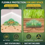 16 Set Ant Bait Stations Refillable, Indoor & Outdoor, Triangular, Green - Image 3