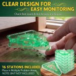 16 Set Ant Bait Stations Refillable, Indoor & Outdoor, Triangular, Green - Image 4