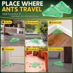16 Set Ant Bait Stations Refillable, Indoor & Outdoor, Triangular, Green - Image 6
