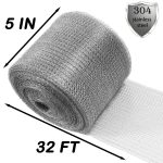 Stainless Steel Wire Mesh Roll,Rodent Tape Barrier Mesh,5" 32FT - Image 2