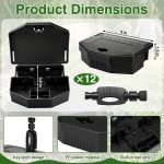 12 Pack Reusable Mouse Bait Station with Lock&Keys, Black - Image 2