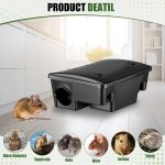 4 Pcs Rat Bait Stations Large Rodent with Key Reusable Mouse Stations Mice Blocks Heavy Duty Boxes for Outdoor Rodents Mice Blocks Station, Bait Not Included, Black (9.8 x 7.5 x 3.9 Inches) - Image 3