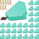 Qualirey 36 Pcs Triangle Mice Rat Bait Stations, 5x3 in, Blue