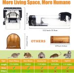 Humane Mouse Traps, 12 inches Enlarged No Kill Rat Live Traps for Chipmunks, Reusable Catch and Release Mice, Pet and Children Friendly Mouse Trap that Work (Black 2Pack) - Image 5