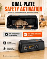 2 Pack Electric Rat Trap, 2800V Electronic Rodent Zapper with LED and Buzzer Alerts, Replaceable No-Touch Electrode Plate, Battery or USB Powered Mouse Trap for Home, Kitchen and Garage - Image 4