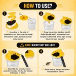 Pack 2 Bucket Lid Mouse Rat Trap, Mouse Catching Tool, Trap Door Style, Multi Catch, Auto Reset, Indoor Outdoor, 5 Gallon Bucket Compatible (Canary) - Image 3
