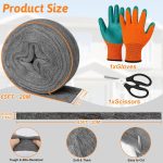 Steel Wool Mice Control – 65 Ft (20m) #1 Coarse Steel Wool Roll, 2.55 in Wide Wire Wool Gap Blocker for Holes, Rats & Rust Removal – Gloves & Scissors Included (#1 Steel Wool) - Image 3