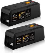 2 Pack Electric Rat Trap, 2800V Electronic Rodent Zapper with LED and Buzzer Alerts, Replaceable No-Touch Electrode Plate, Battery or USB Powered Mouse Trap for Home, Kitchen and Garage