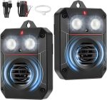 2 Pack Magnetic Rodent Repellent for Car Engines, Ultrasonic Rodent Repeller with Frequency Sweeping and Strobe Flashing Light, Ultrasonic Mouse Deterrent for Car Engines