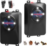 2-Pack Ultrasonic Rodent Repellent for Car Engine, Battery Powered Under Hood Mouse Repellent with LED Strobe Lights, Keeps Rats and Mice Away from RVs, Garage, Shed, Attic, Indoors