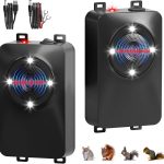 2-Pack Ultrasonic Rodent Repellent for Car Engine, Battery Powered Under Hood Mouse Repellent with LED Strobe Lights, Keeps Rats and Mice Away from RVs, Garage, Shed, Attic, Indoors