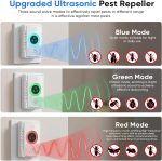 2026 Upgraded Ultrasonic Pest Repeller Indoor 6 Pack, Mouse Repellent Plug in for Mice, Rat, Roach, Spider & Bug, Electronic Rodent Repellent with 3 Modes, Insect Deterrent for Home, Garage - Image 2