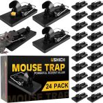 24 Pack Mouse Traps Indoor for Home,Mice Traps for House,Reusable Mouse Trap that Work,Small Mice Catchers for Home Indoor, Quick-Set Mousetraps for House Effective