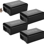 4 Pack Rat Bait Station with Key, 10.4 Inch Heavy Duty, Black Cap