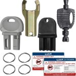 4 Pack Rodent Bait Station Keys for Protecta LP, EVO Protecta, Aegis Mouse Bait Station, Bell Labs, EZ-Clean, Heavy-Duty Plastic Assorted Replacement with 2 Key Rings & Warning Labels.