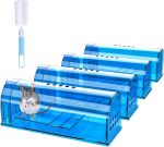 4 Pcs Humane Live Mouse Traps Indoor for Home, No Kill Catch & Release