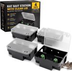 4 Pcs Rat Bait Station with Key 8.9 x 7 x 3.7 in Mouse Bait Traps