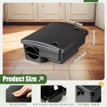 4 Pcs Rat Bait Stations Large Rodent with Key Reusable Mouse Stations Mice Blocks Heavy Duty Boxes for Outdoor Rodents Mice Blocks Station, Bait Not Included, Black (8.66 x 7.5 x 3.9 Inches) - Image 2