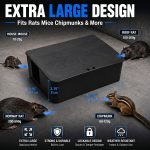 6 Pack Large Rat Bait Stations with Keys 10.4 x 8.2 Inch Mouse Rodent Trap Mice Box to Fix Bait Block for Indoor Outdoor Garden Warehouse Garage, Reusable Weather‑resistant, Pets and Child Safe - Image 2