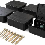 6 Pack Large Rat Bait Stations with Keys 10.4 x 8.2 Inch Mouse Rodent Trap Mice Box to Fix Bait Block for Indoor Outdoor Garden Warehouse Garage, Reusable Weather‑resistant, Pets and Child Safe