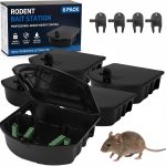 6 Pack Rat Bait Station with Key Mouse Bait Boxes 10.5x10.5x3.5in