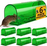 6 Pcs Humane Mouse Traps No Kill,Catch and Release Mouse Traps that Work,Live Mouse Trap Small Capture Cage,Reusable Mice Trap Catch for House & Outdoors