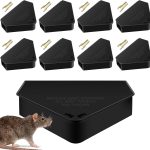 8 Pack Mouse Station with 8 Keys, Reusable Empty Box, Secure Locking Entry, Indoor Outdoor Use for Kitchen Garage Basement Patio