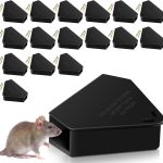 8 Pack Mouse Stations with 8 Keys,Reusable Box Station for Small Mice Rat for Indoor Outdoor,Tamper-Resistant Entry for Kitchen Garage Basement Patio (Empty Container,Black)