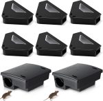 8 Pack Rat Station Box with Key 2 Large & 6 Triangle Bait Station