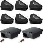 8 Pack Rat Station Box with Key 2 Large & 6 Triangle Bait Station