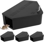 Anblak 4 Pack Rat Station Box with Keys, Rodent Station Keeps Rats Away, Keeps Children and Pets Safe, Key Unlocking, Reusable & Long-Lasting, Indoor & Outdoor