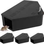 Anblak 4 Pack Rat Station Box with Keys, Rodent Station Keeps Rats Away, Keeps Children and Pets Safe, Key Unlocking, Reusable & Long-Lasting, Indoor & Outdoor